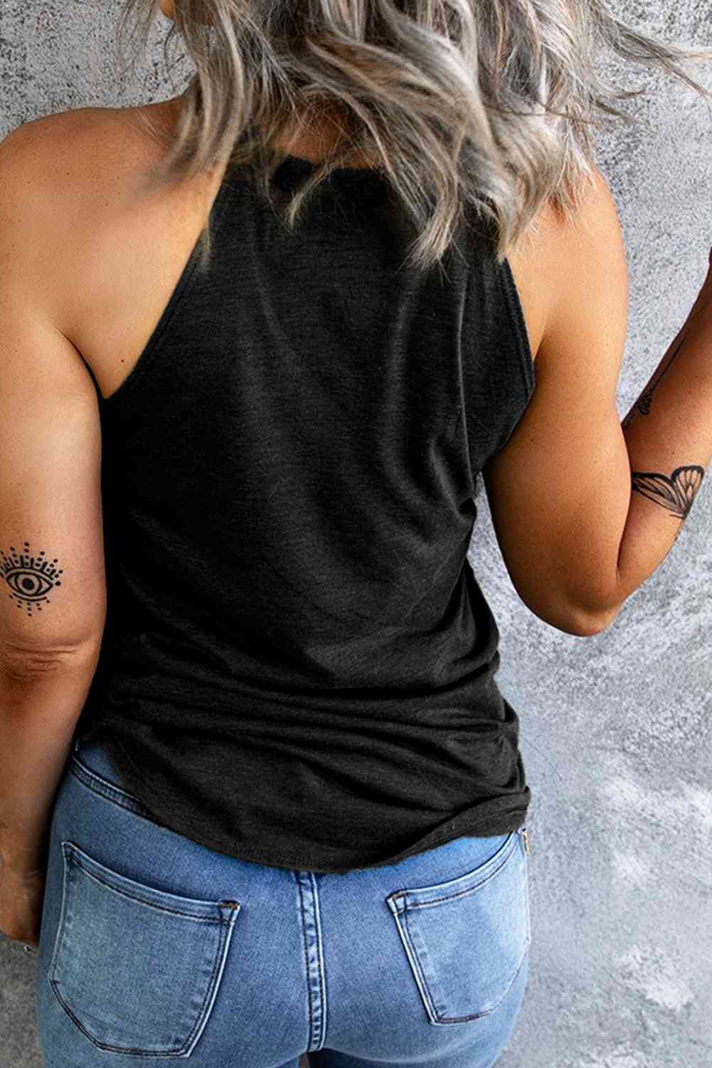 Stilla | Neck Jack-o'-lantern Grafisk Tank Top