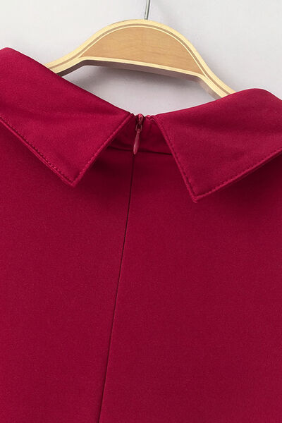 Stilla | Neck Tie-livvidde Halv Ærme Jumpsuit
