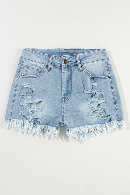 Stilla | Raw Hem Denim Shorts