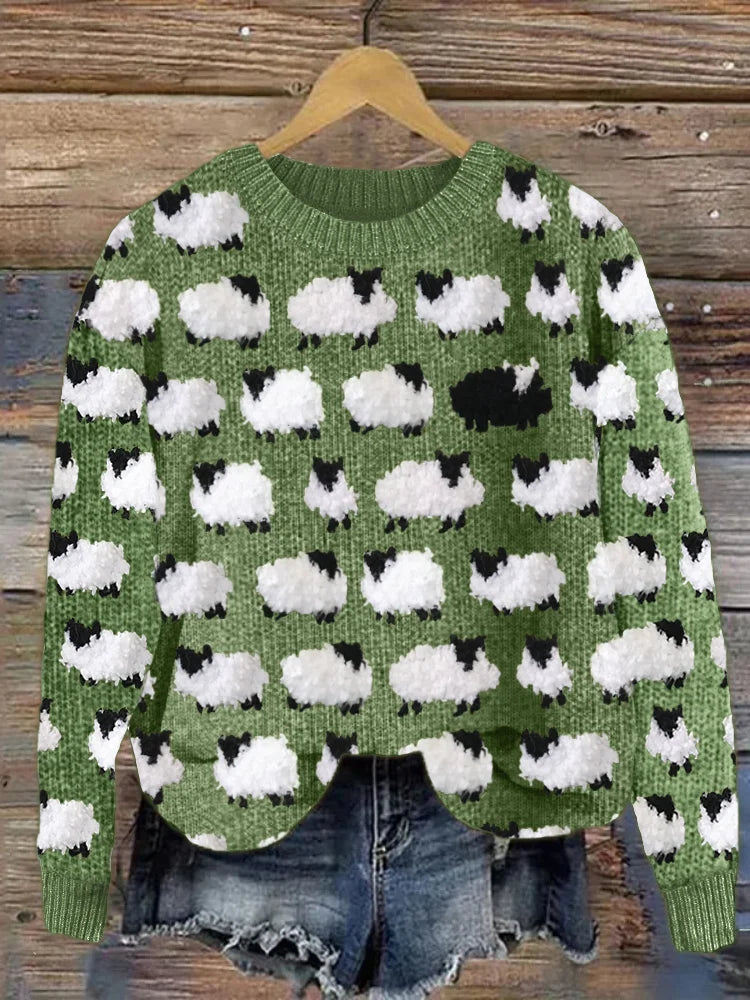 Stilla | Pullover af uld med fåreprint