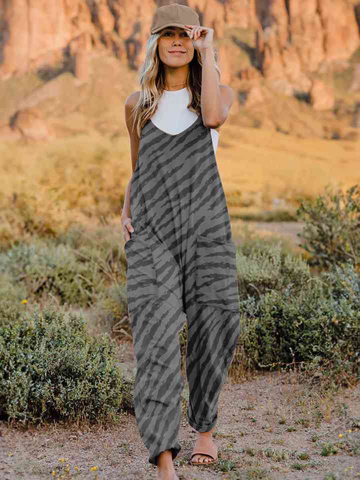 Stilla | Størrelse Printa V-hals ærmeløs Jumpsuit