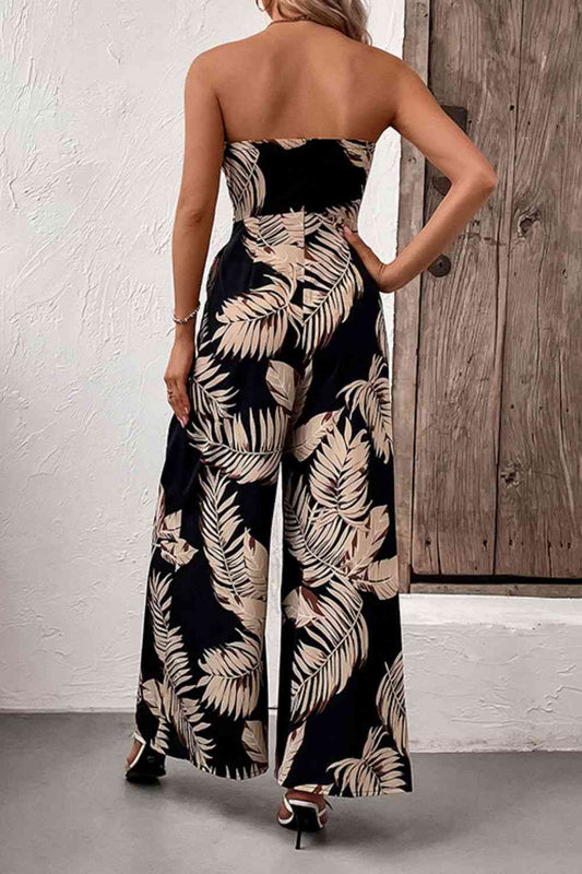 Stilla | Strapless Wide Leg Jumpsuit Med Lommer