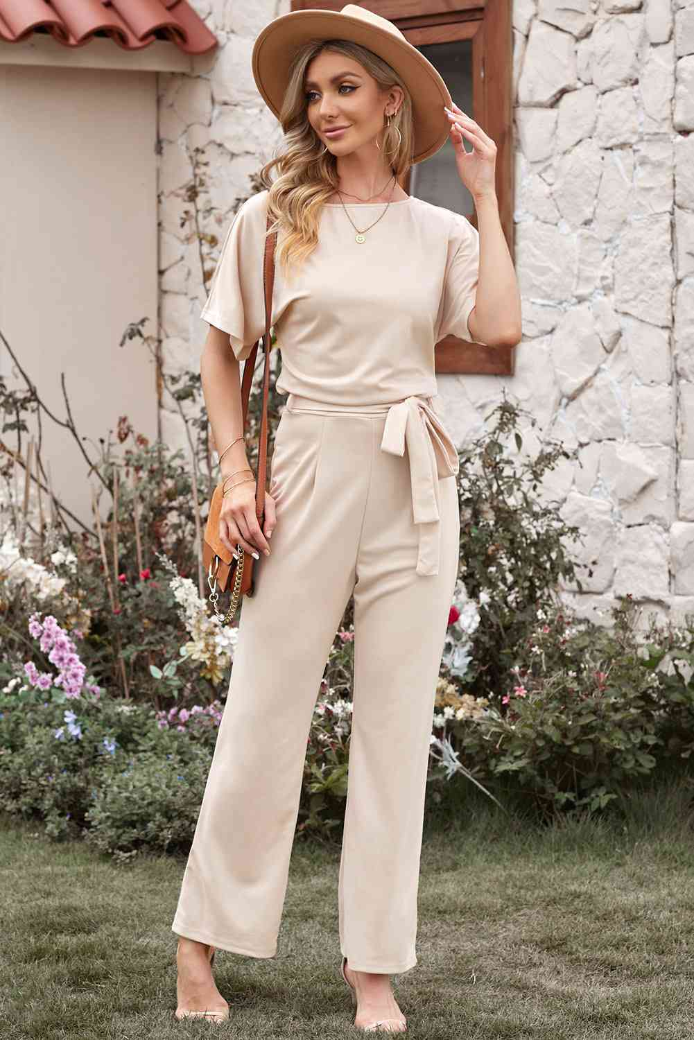 Stilla | Størrelse Knytte Talje Lige Ben Jumpsuit