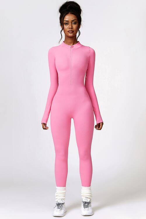 Stilla | Zip Langærmet Aktiv Jumpsuit