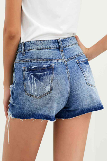 Stilla | Knaplukning Denim Shorts