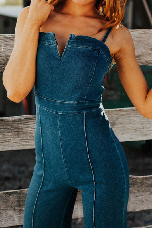 Stilla | Jumpsuit Med Bredde Ben og Retro Rørtop Bodice