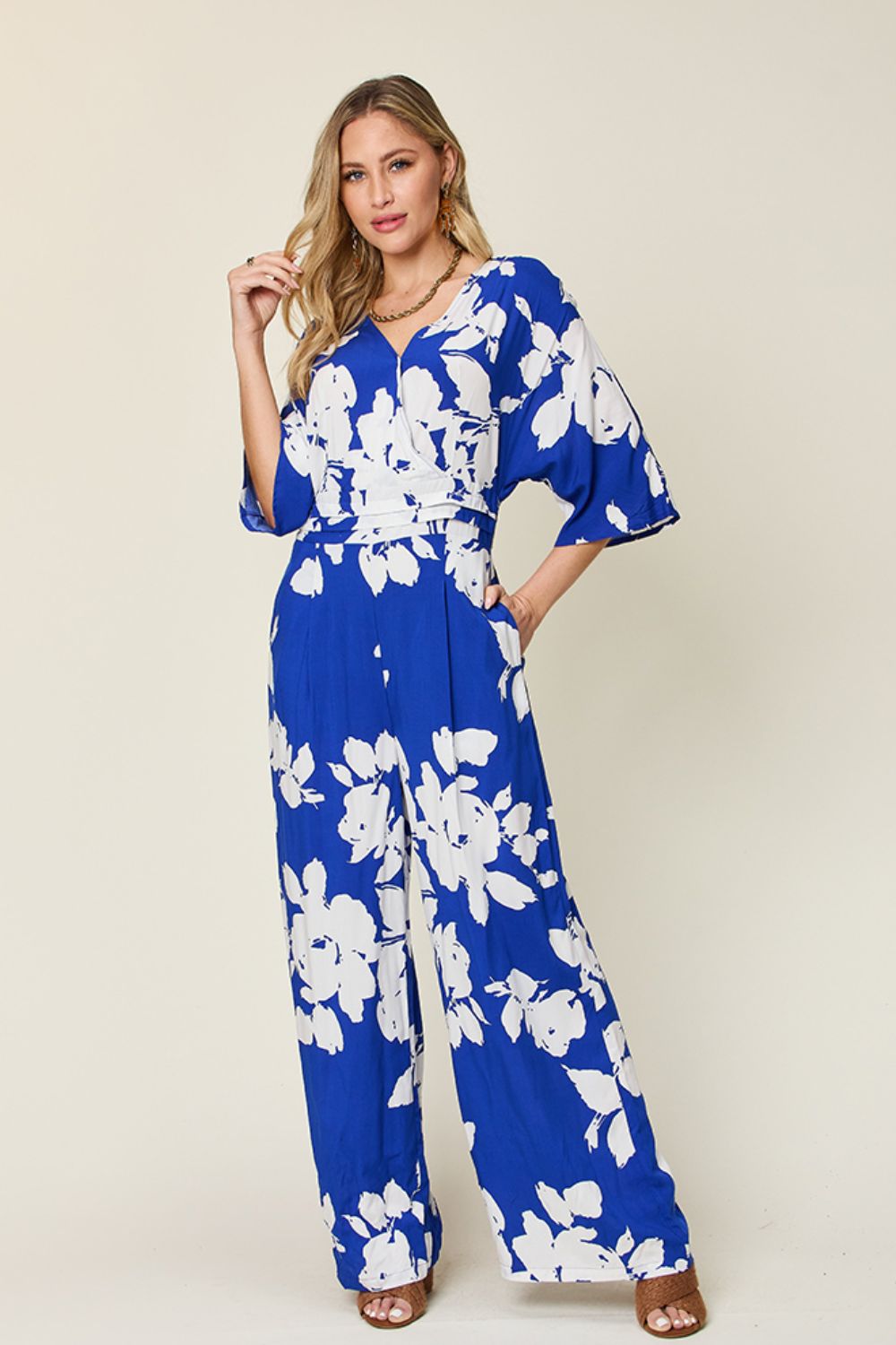 Stilla | Tag Full Size Trykt Bånd Bag Bred Ben Jumpsuit