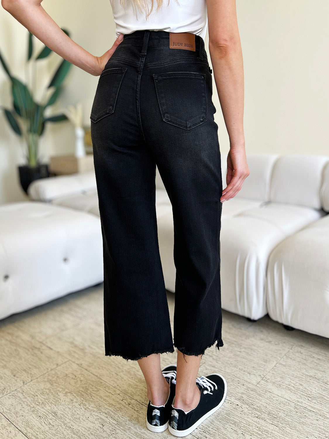 Stilla | Blå Fulde Størrelse Høj Talje Knap Flyn Jeans