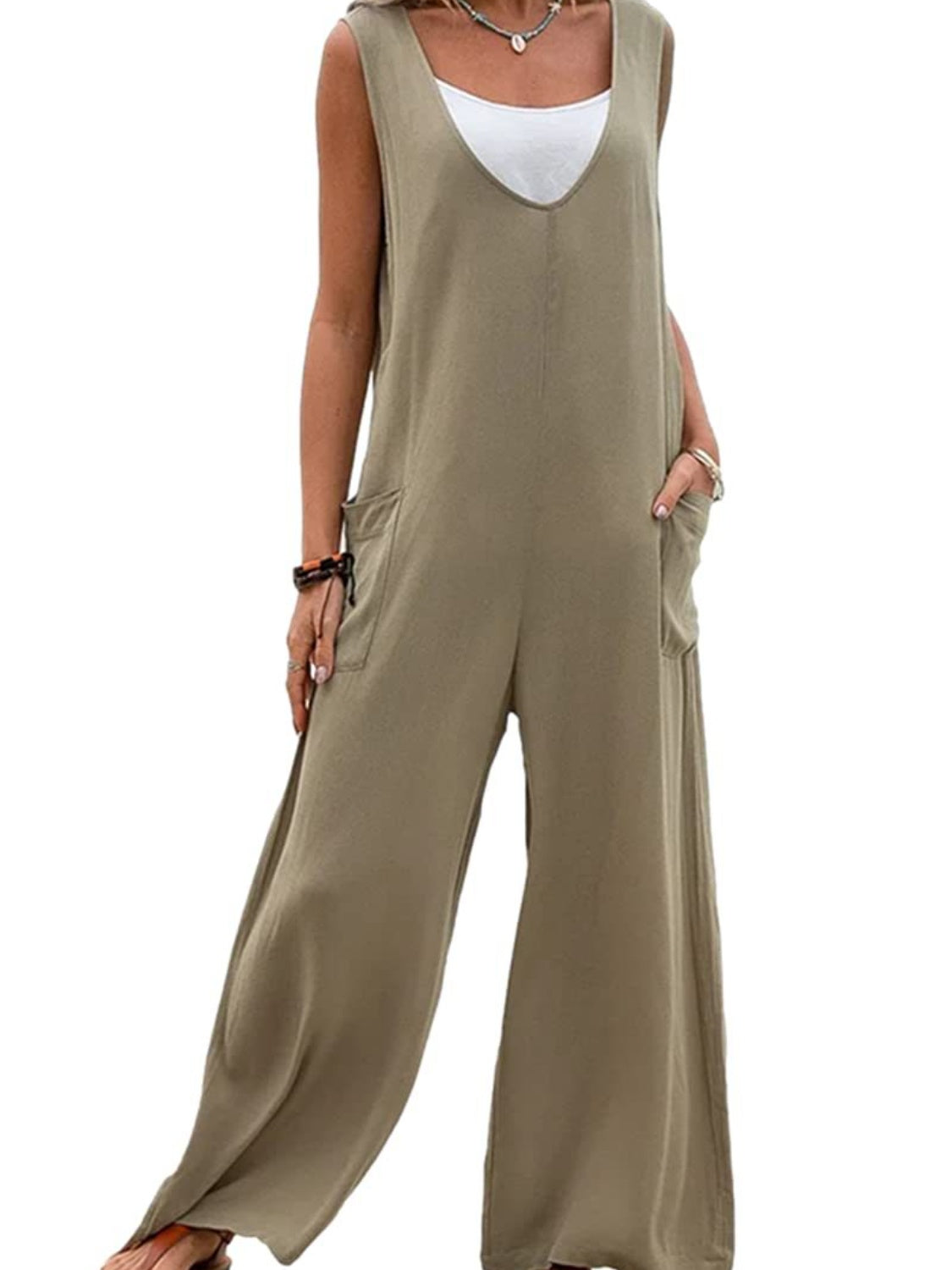 Stilla | Størrelse Bred Rem Jumpsuit Med Lommer