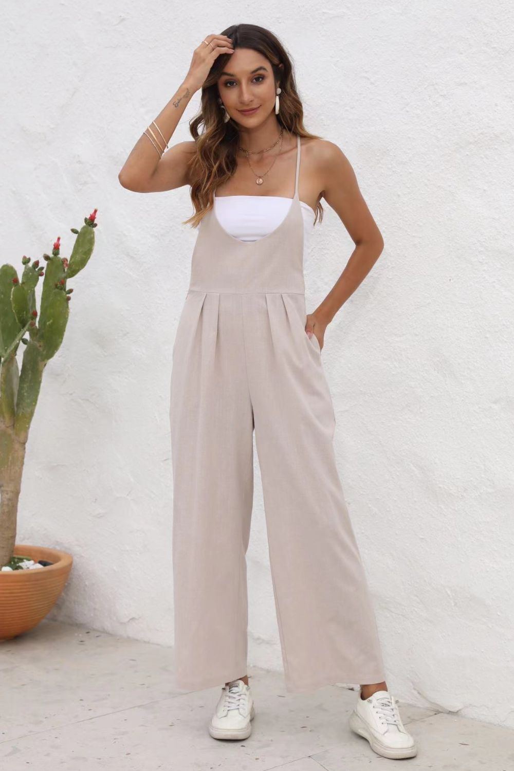 Stilla | Ryg Uden Ærmer Bred Ben Jumpsuit