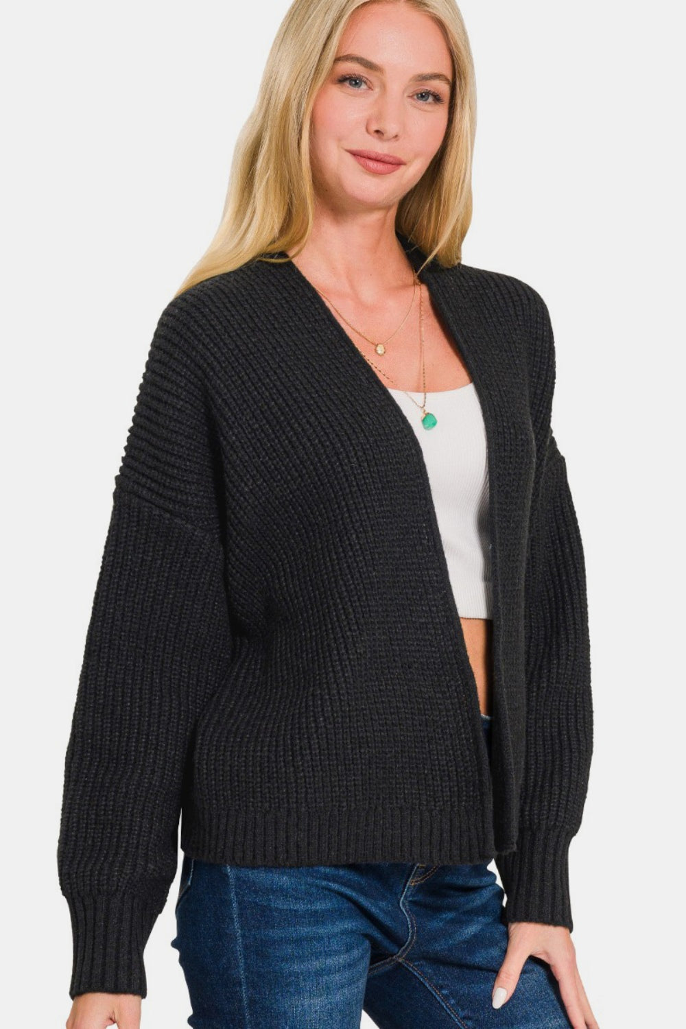 Stilla | Åben Front Drop Shoulder Sweater Cardigan