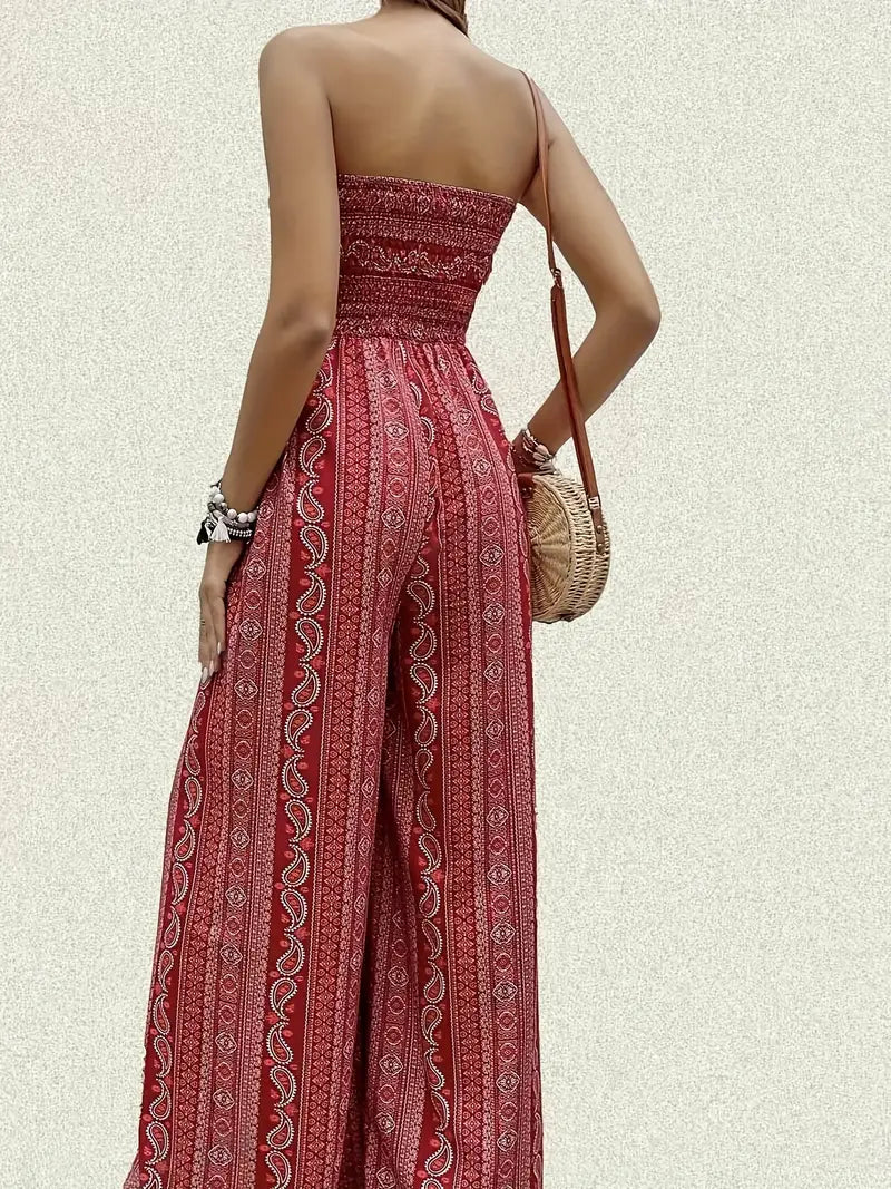 Stilla | Bohemian Stramfri Jumpsuit Med Bred Ben