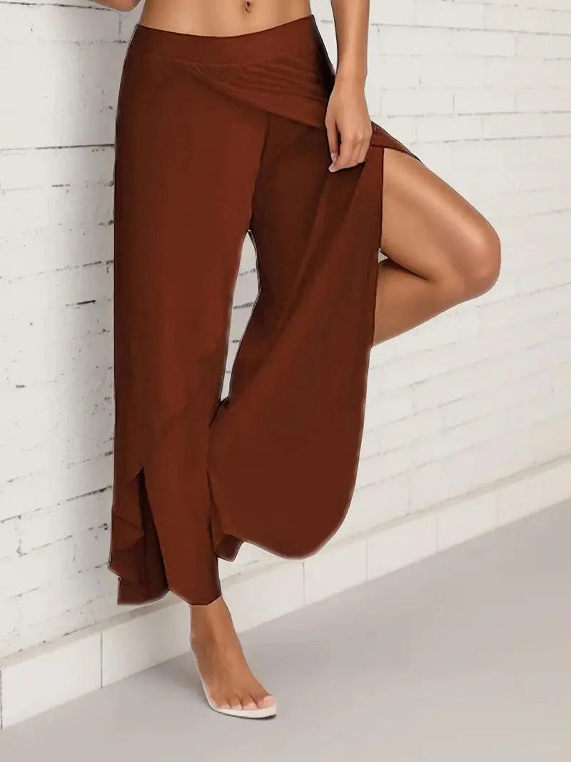 Stilla | Flowey Slit Wide-Leg Pants