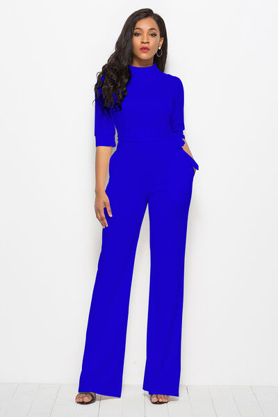 Stilla | Neck Tie-livvidde Halv Ærme Jumpsuit