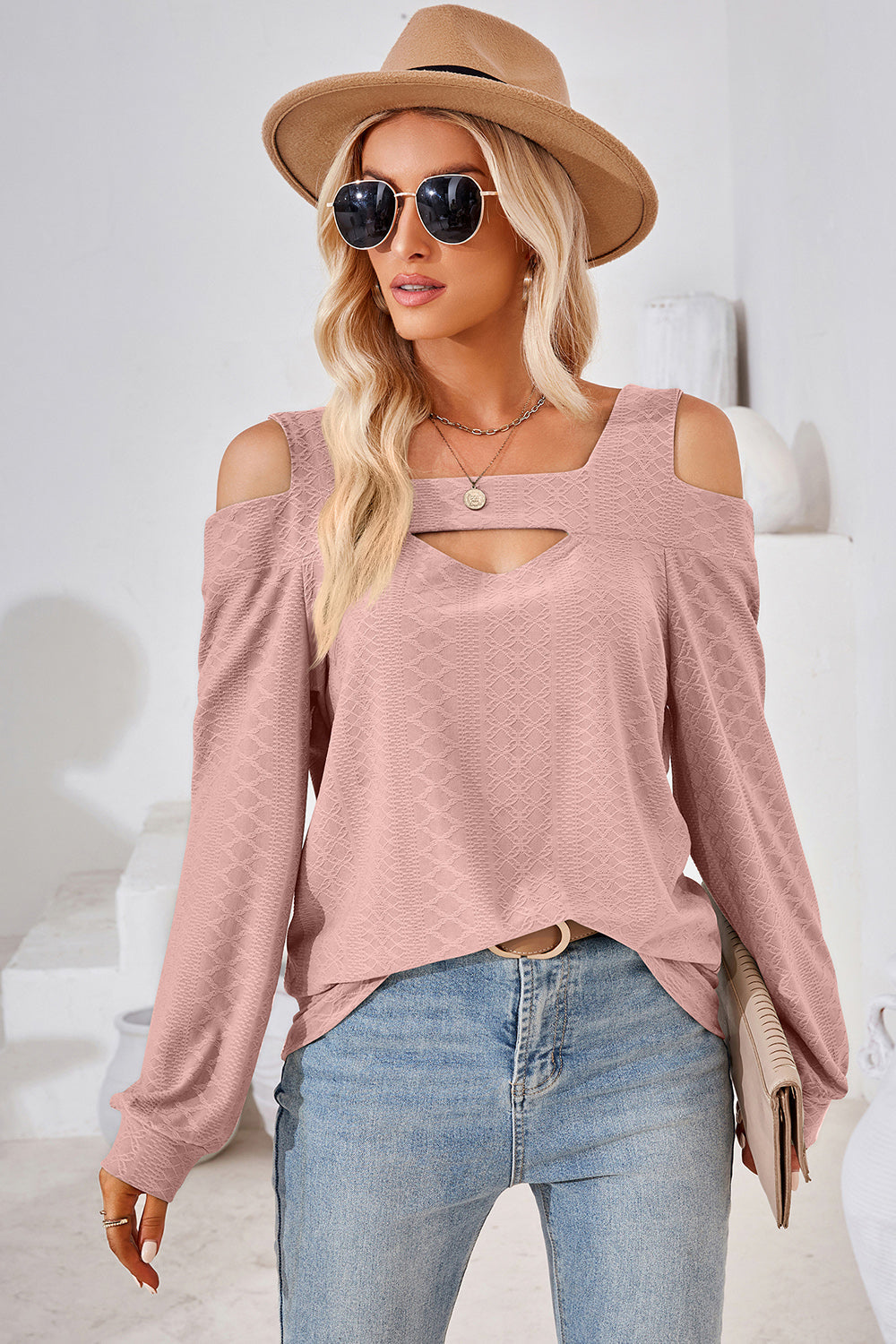 Stilla | Square Neck Cold Shoulder T-shirt