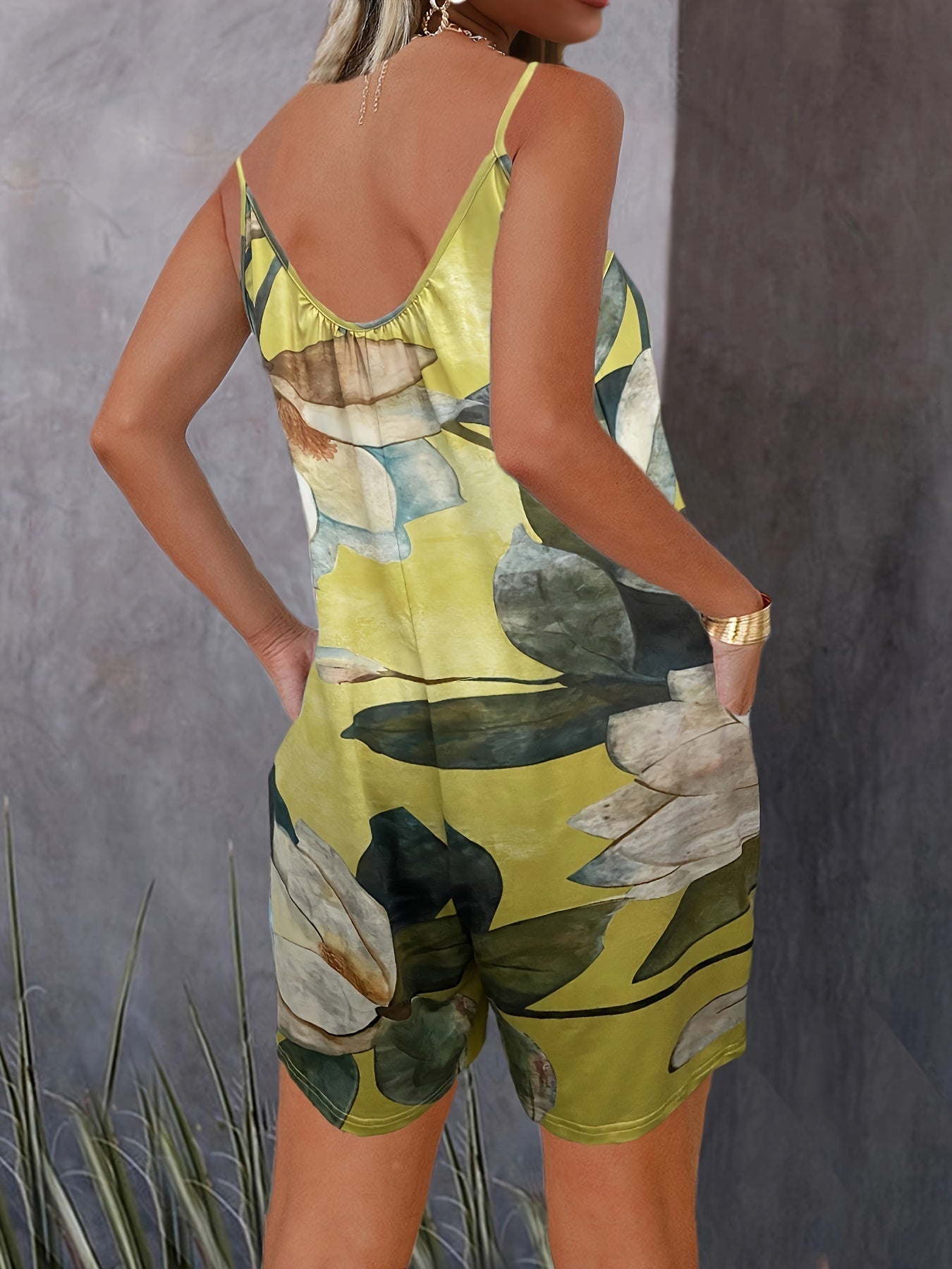 Stilla | Boho Spaghetti Jumpsuit Med Blomsterprint