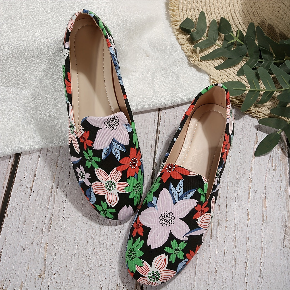 Stilla | Dame Slip on Loafers Blomster