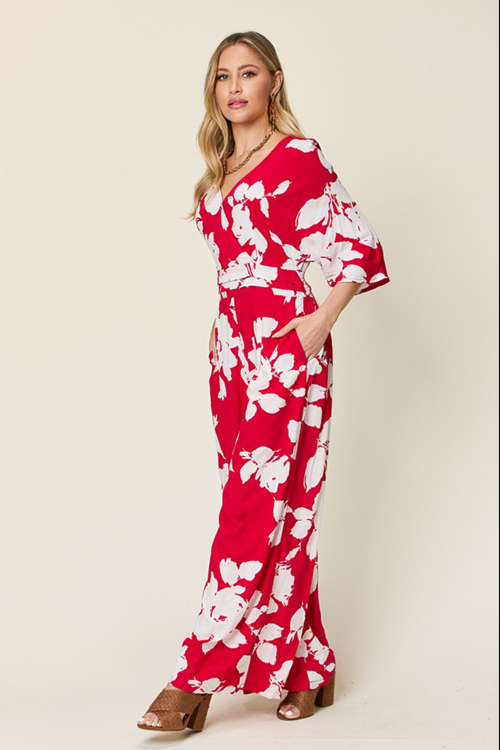 Stilla | Tag Full Size Trykt Bånd Bag Bred Ben Jumpsuit
