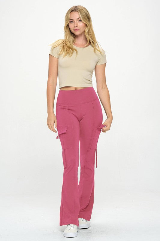 Stilla | Talje Lomme Cargo Flare Casual Leggings
