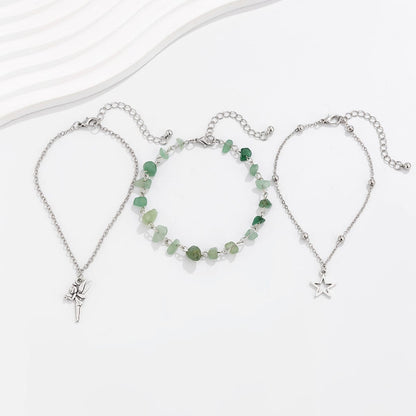 Bohemia 3 Stykker Elf Stjerne Charm Turkis Ankelkæde Sæt
