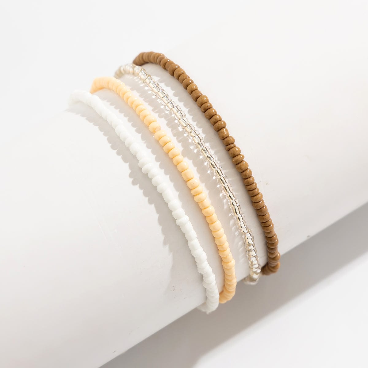 Bohemia 4Pcs Krystal Perle Stapelbare Ankel Sæt