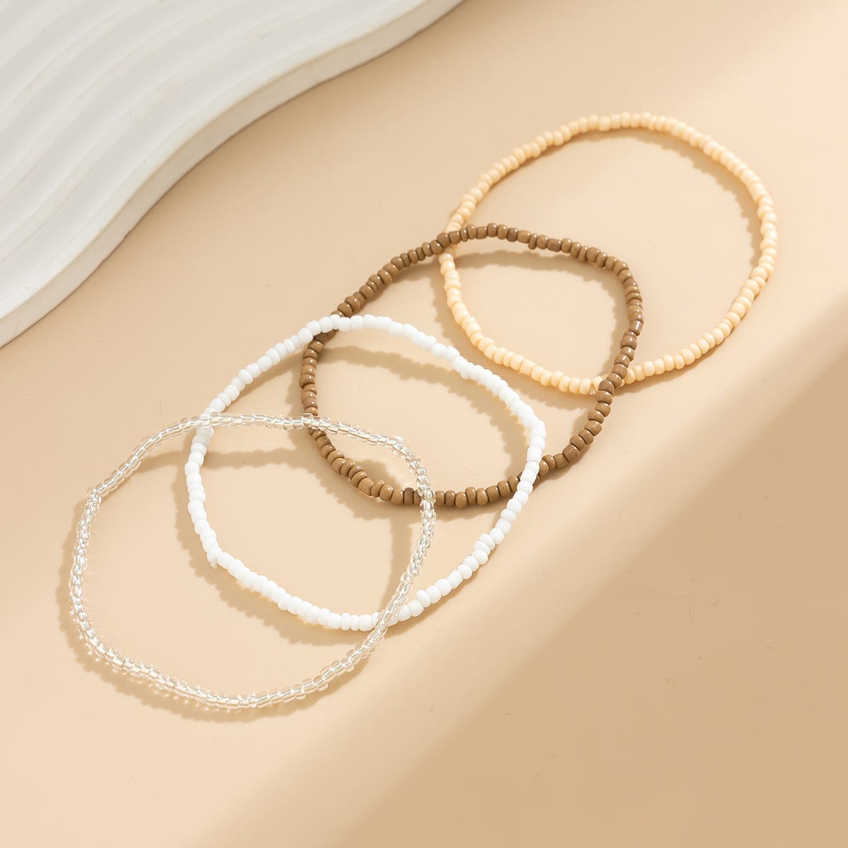 Bohemia 4Pcs Krystal Perle Stapelbare Ankel Sæt