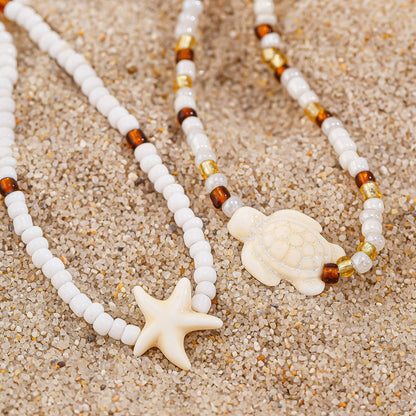 Bohemia Skildpadde Sæstjerne Charms Frøperler Ankel Sæt