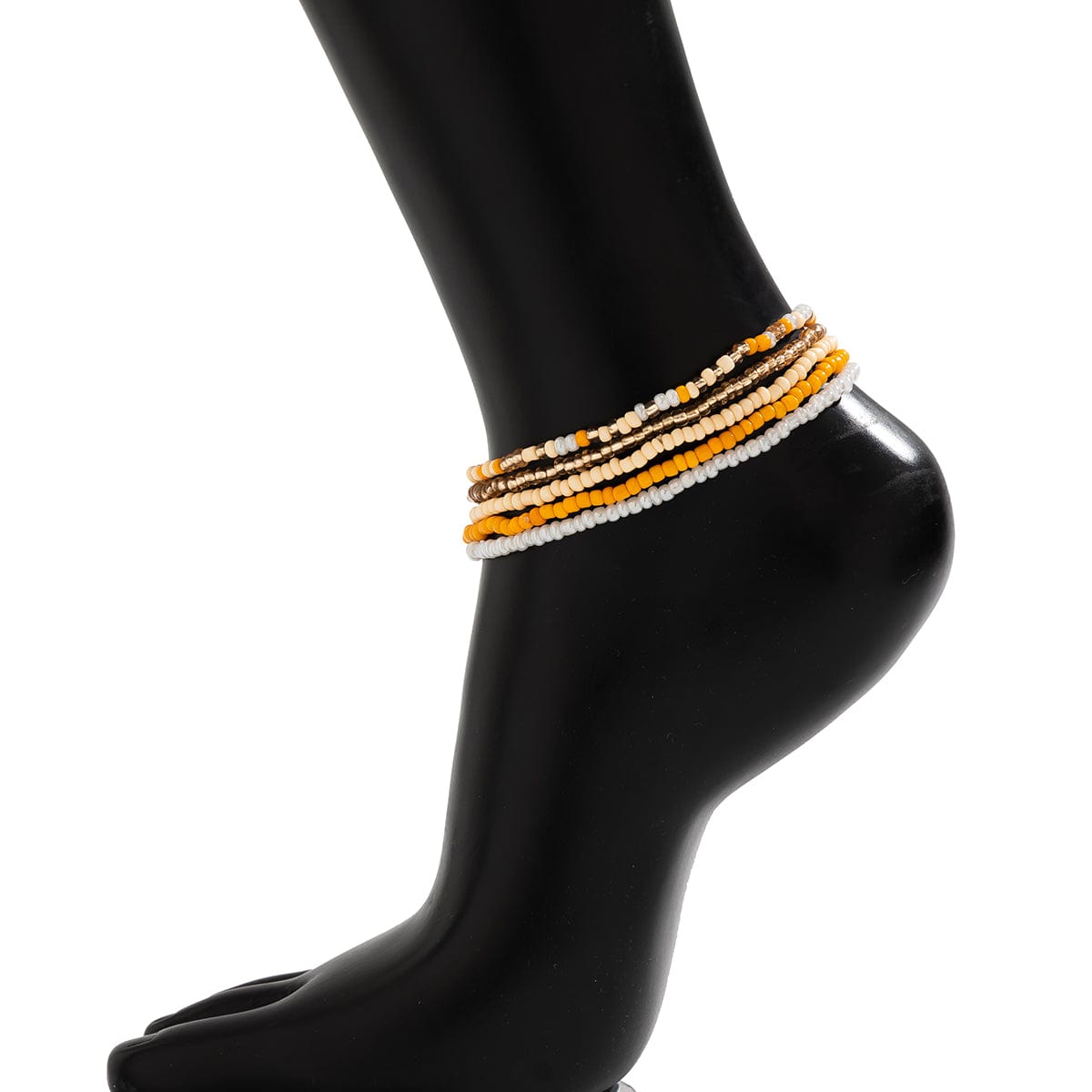 Boho Delikat Lagdelt Krystal Frø Perle Anklet Sæt