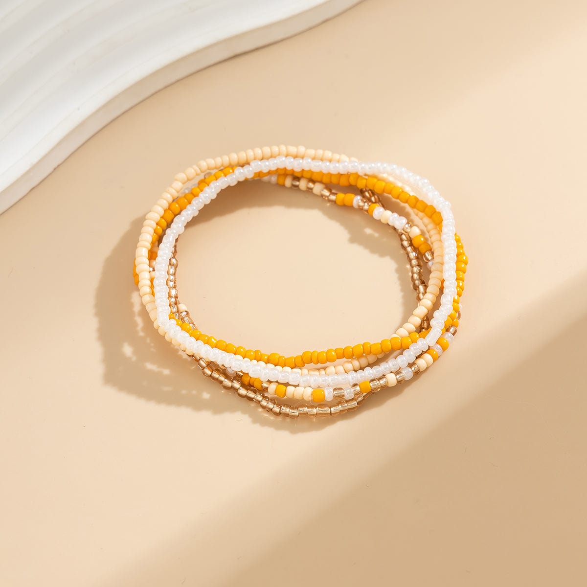 Boho Delikat Lagdelt Krystal Frø Perle Anklet Sæt