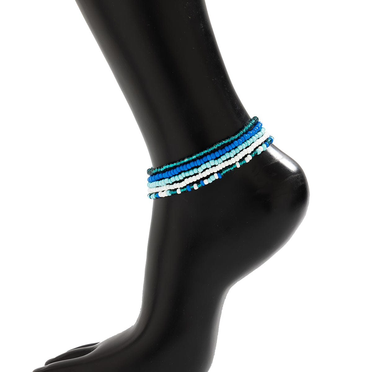 Boho Lagdelt Ocean Stil Krystal Perle Stabelbare Ankel Sæt