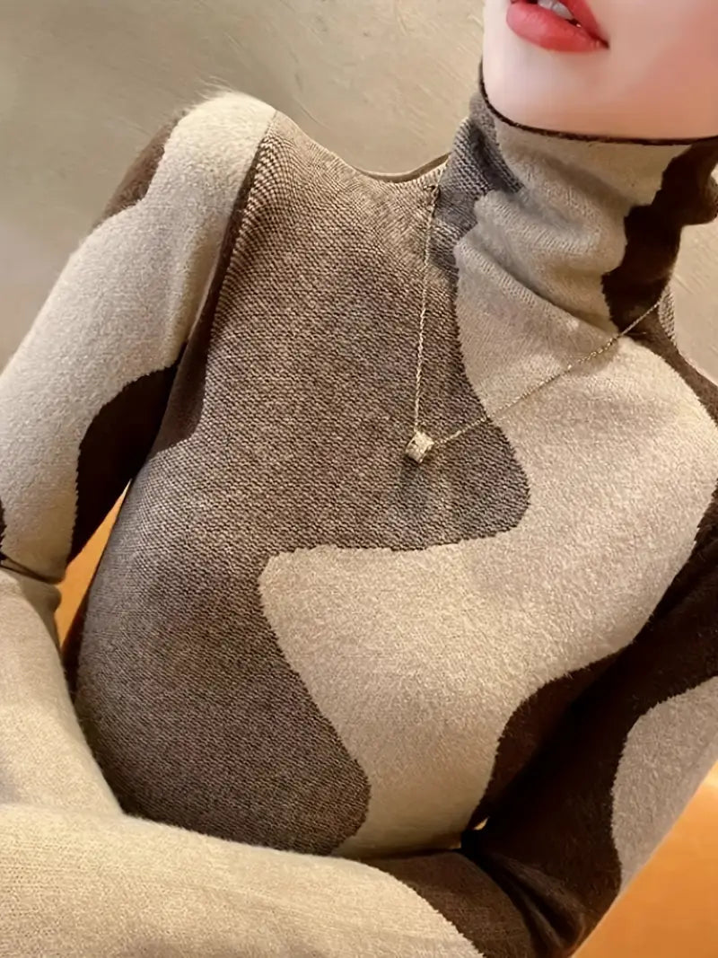 Stilla | Farve Block Rullekrave Sweater