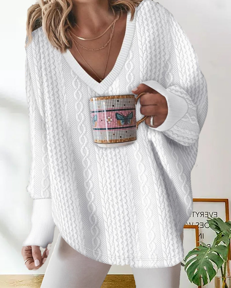 Stilla | Bred Skåret V-hals sweater