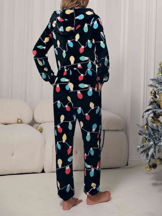 Stilla | Front Hætte Lounge Jumpsuit Med Lommer
