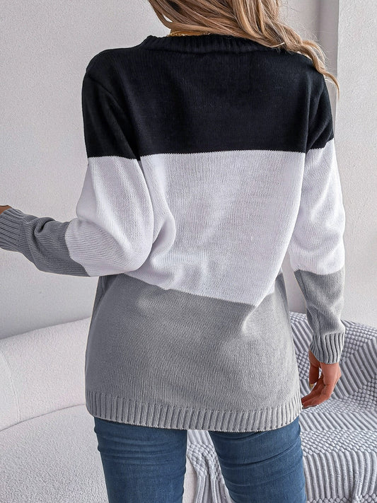 Stilla | Strikket Stribet Knappet Cardigan