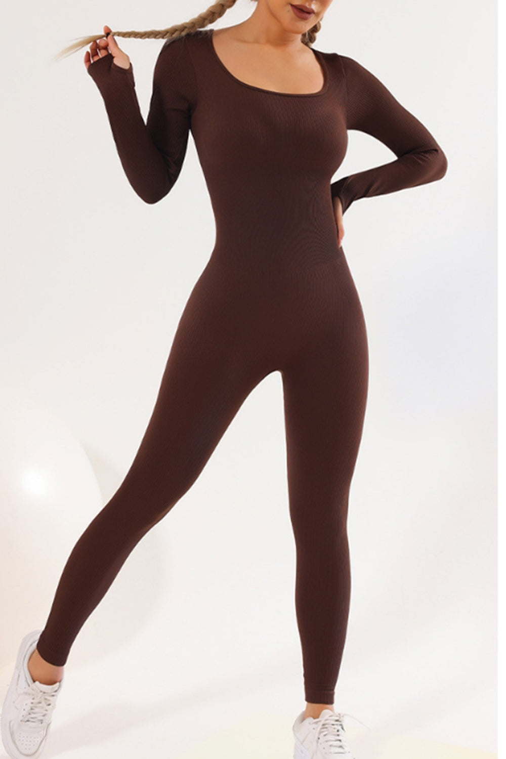 Stilla | Neck Langærmet Aktiv Jumpsuit