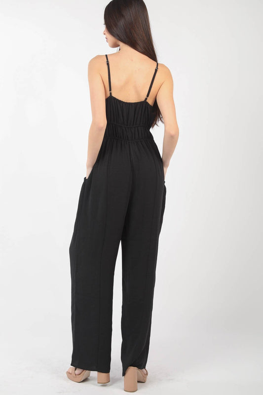 Stilla | J Pintuck Detalje Vævet Ærmeløs Jumpsuit