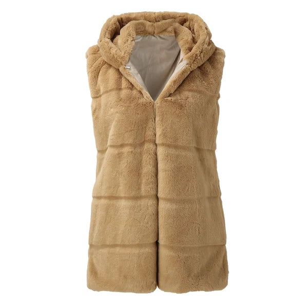 Stilla | Blød Faux Fur Vest med Hætte Varm & Stilfuld Perfekt til Lag-på-Lag