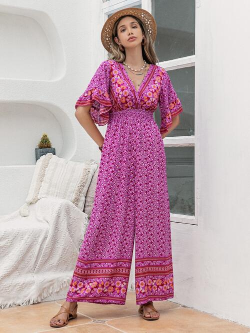 Stilla | Surplice Flatter Ærme Jumpsuit