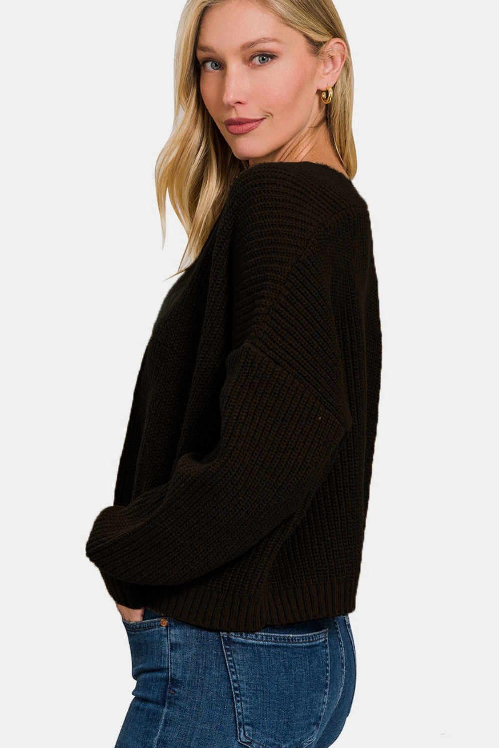 Stilla | Åben Front Drop Shoulder Sweater Cardigan