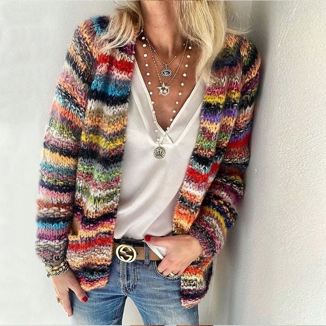 Stilla | Flerfarvet Cashmere Cardigan