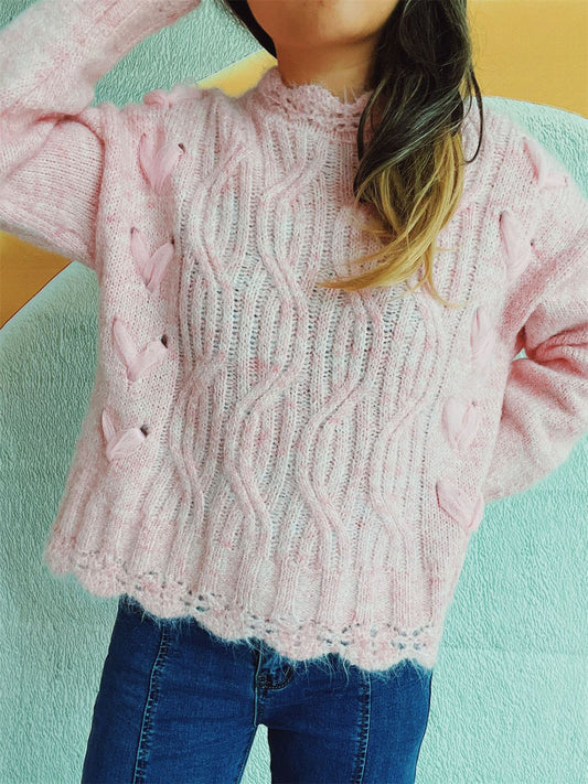Stilla | Pullover med lange ærmer, faldende skuldre og bølget bund