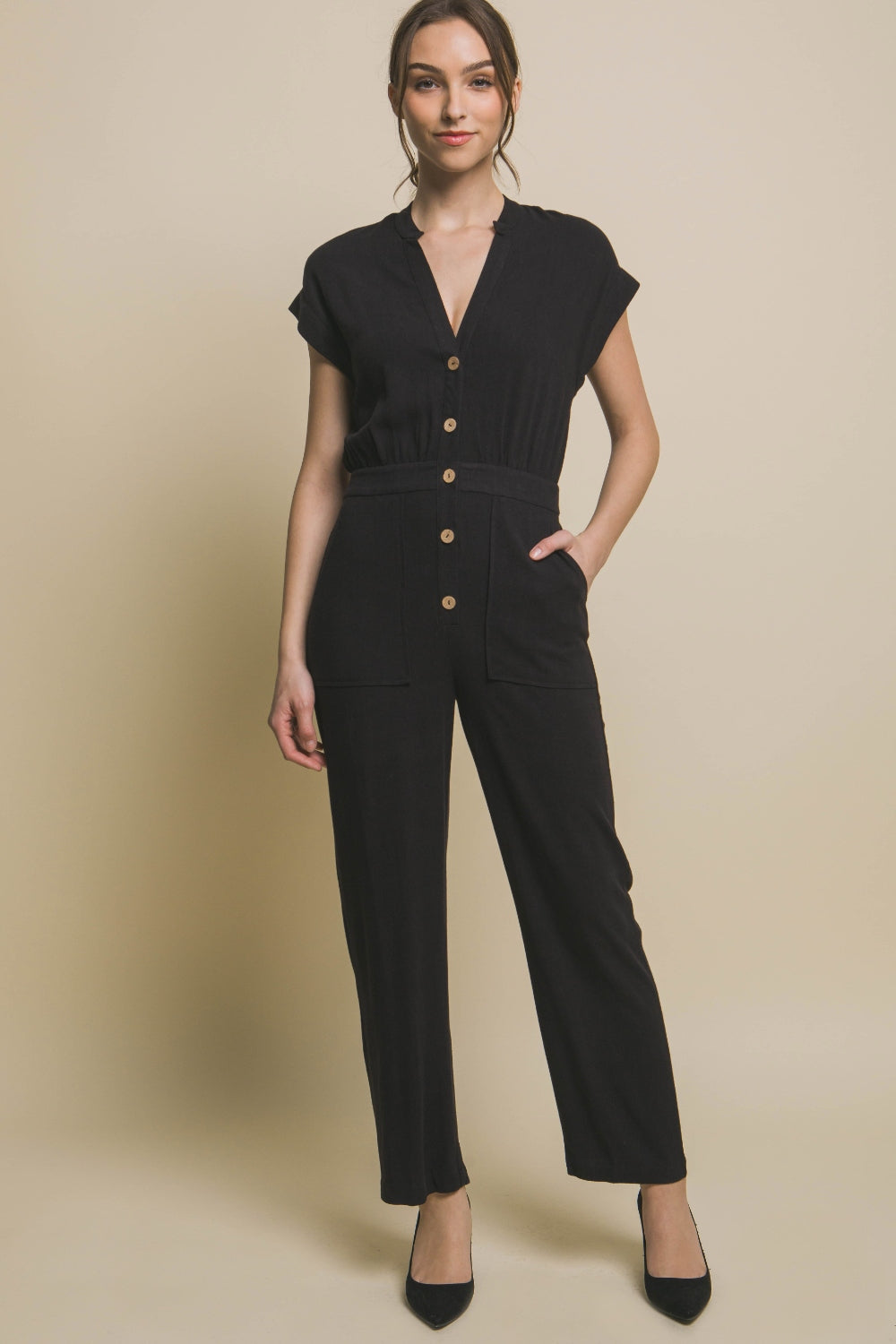 Stilla | Tree Knap Op Foran Lomme Jumpsuit