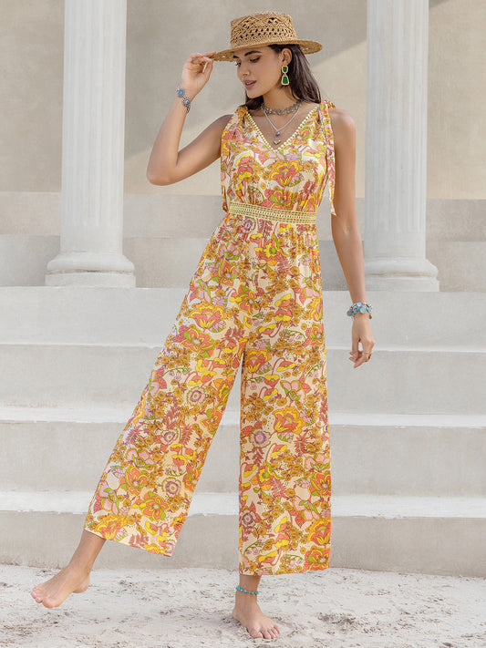 Stilla | V-hals Bind Skulder Jumpsuit