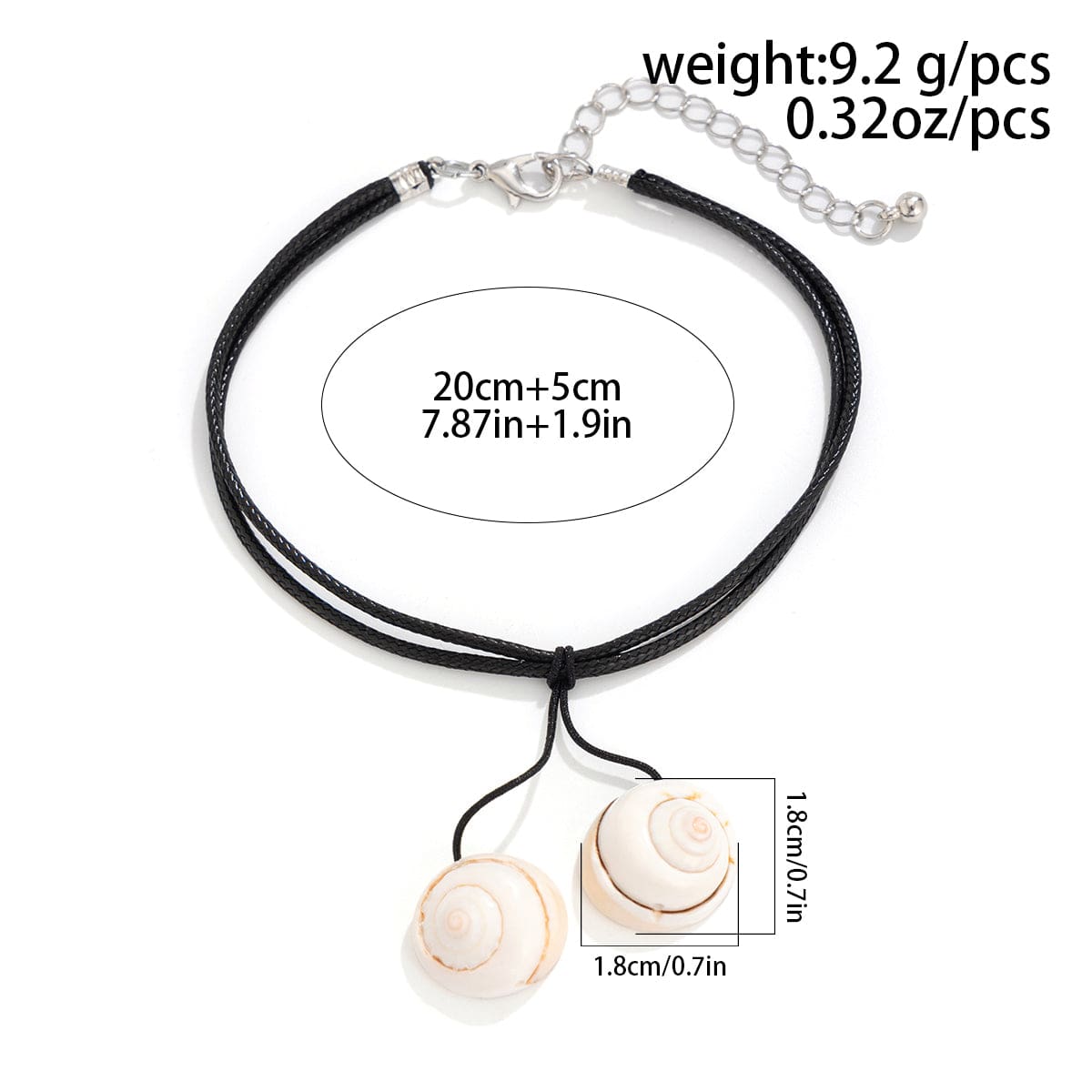 Chic Boho Shell Charm Voks Snor Perle Anklet