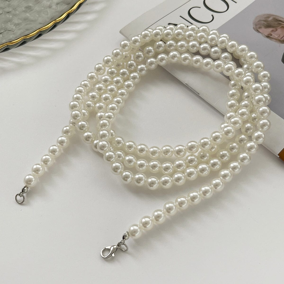 Chic Pearl Lang Kæde Ankelrem
