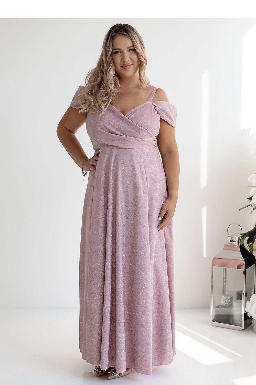 Stilla | Talje Shimmer Begivenhed Lang Kjole Med Dig
