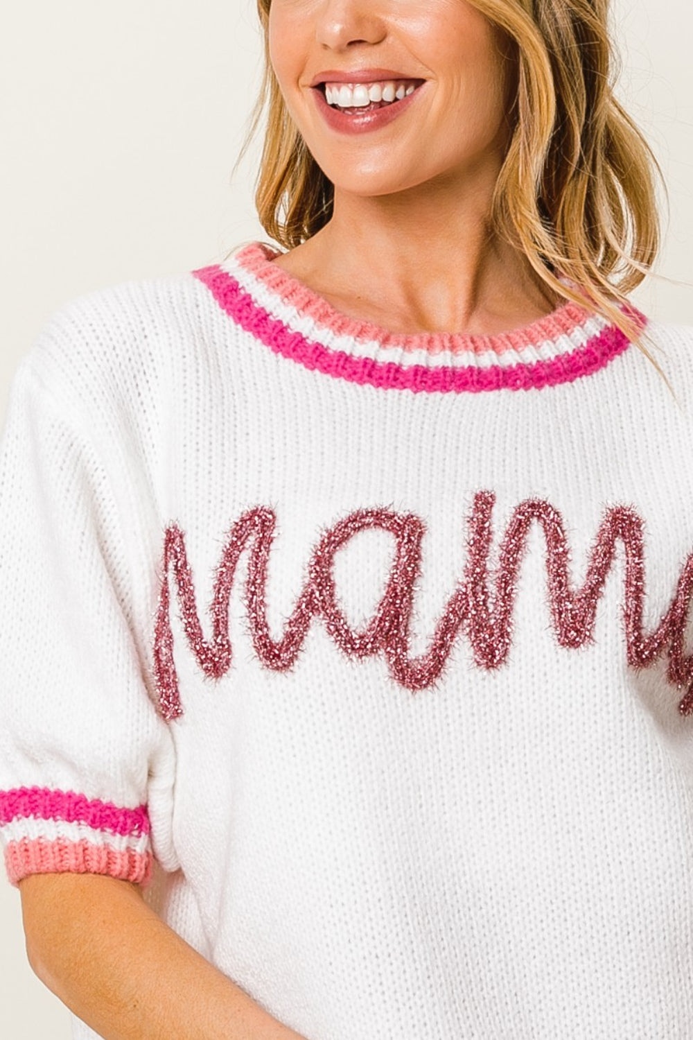 Stilla | Mama Kontrast Trim Kortærmet Sweater