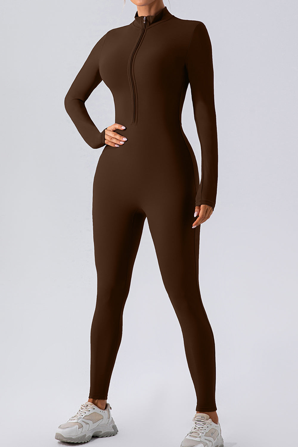 Stilla | Zip Mock Hals Aktiv Jumpsuit
