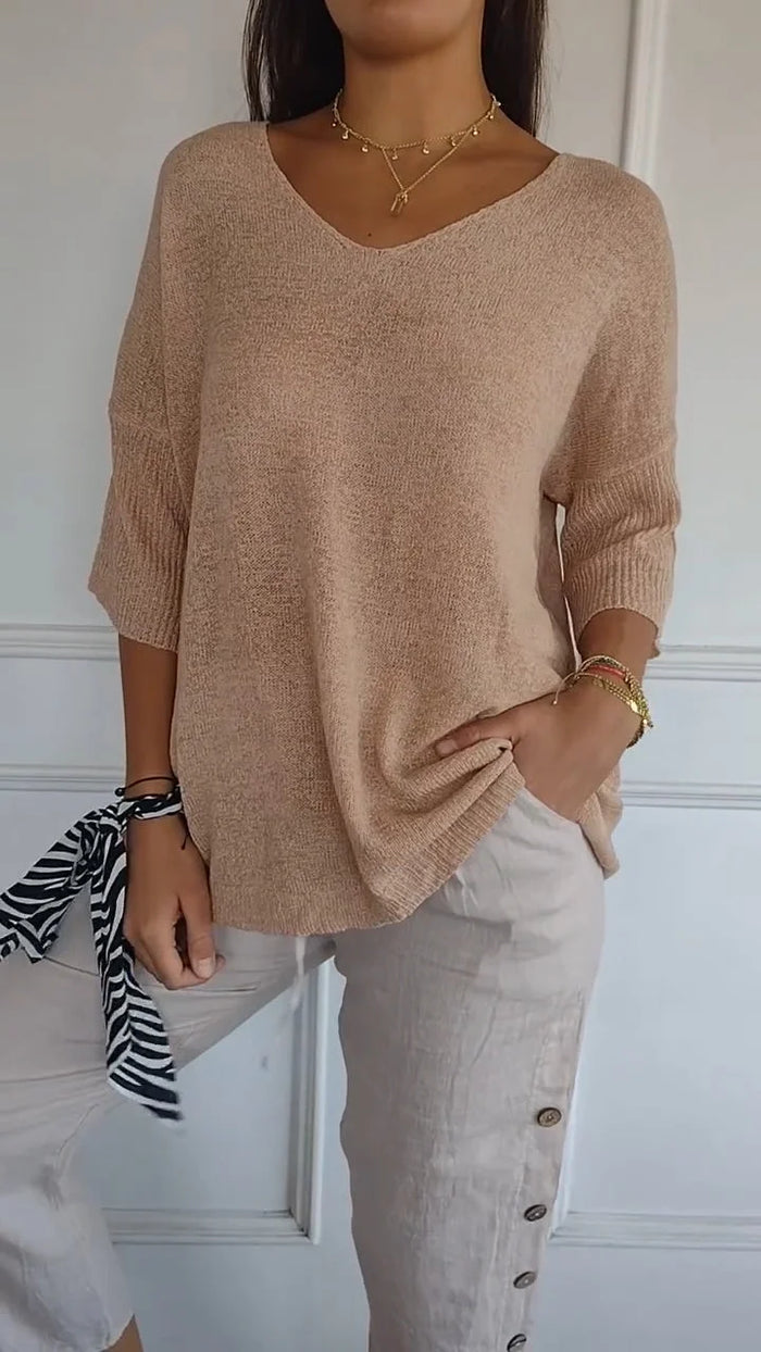 Stilla | Behagelig V-hals Strikket Tank Top