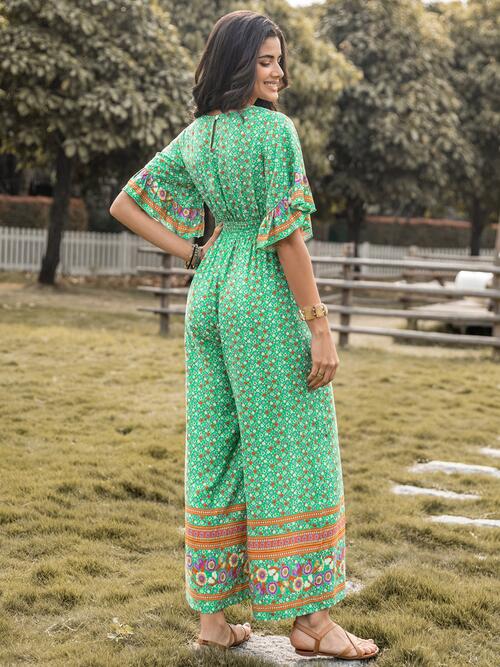 Stilla | Surplice Flatter Ærme Jumpsuit